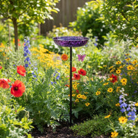 Metal Bird Bath Stable Base Detachable Bird Bath Bowl Weatherproof for Backyard