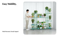 Multi-Tier Flower Pot Holder Floor-Standing 5-Tier Rolling Plant Stand Space-Saving Stable Base for Living Room, Corner Spaces