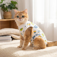 Sleeveless Post Surgery Cat Clothes, Spay Surgery Suit and Neuter Surgery Suit for routine recuperation Wear