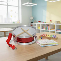 Glitter Junior Snare Drum Compact Snare Drum with Drumsticks Lightweight Percussion Instrument Portable for Beginners, Toddlers, Music Lessons, School Band, Home Practice