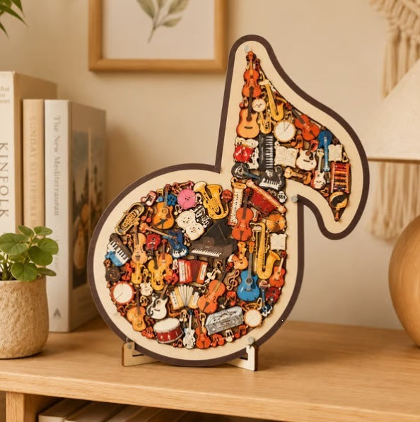 跨境亚马逊创意热销个性便携式Instrument Jigsaw Puzzle音符拼图