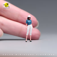 1/64时尚女人-带帽 花盆摆件微缩场景模型小人偶