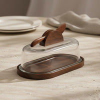 Butter Dish with Glass cover Keeping Rectangular Butter Keeper Easy to Clean Kitchenware for Special Occasions