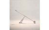 Modern Tabletop Candlestick with Triangular Base Polished Sculptural Candlestick Artful Geometric Candle Holder Sleek for Console, Living Room