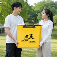 Durable Fishing Bag, Waterproof Fishing Backpack with Zipper, Yellow Fishing Bag for Carp Anglers, with Shoulder Strap