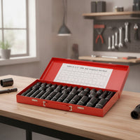 35 Pieces Deep Socket Set with Storage Case Organized Mechanics Tool Set High Rotational Force Mechanic Tool Kit with Screwdriver Bits Long-Lasting for Workshop