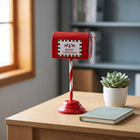 Tabletop Mailbox Metal Christmas Mailbox Decorative Decoration for Mantel, Entryway