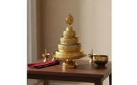 Tibetan Mandala Plate High Quality Alloy Mandala Offering Set Altar Supply Elegant Craftsmanship Religious Item for Temple