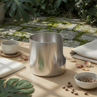 Cylindrical Kitchen Container Brushed Metal Countertop Storage Holder