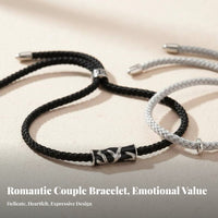 2 Pieces Couples Bracelet Set Hand-Woven Tree and Bird Ornament Bracelets