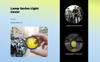 Round Spotlight Shade, Yellow Light, Black Fighter Accessory