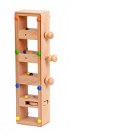 Ball Run Challenge Game Hand-Eye Coordination Training Wooden Ball Drop Structure Fine Motor Skill Development Knob and Slider Puzzle Box for Kids