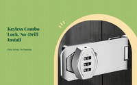 Combination Lock, Keyless Cabinet Lock, Drawer Security Lock, Easy Installation, Childproof, Furniture Safety