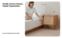 Narrow Wooden Nightstand pure Wood Bedside Table Sturdy Construction