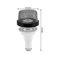 Marine Live Well Pump Inlet Filter Hose Barb Mesh Strainer Basket White Plastic