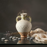 Handmade Aesthetic Vase Textured Surface Double Handle Vase Artisanal Appearance Home Decor for Shelf