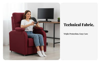 Fabric Recliner with Footrest Reclinable Gaming Seat Headrest Pillow Support for Internet Cafe
