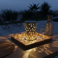 Hanging Solar Chime Lamp Wrought Iron Metal Pattern Projection Light for Patio
