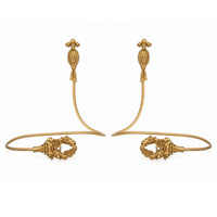 Curtain Holdback with Ornamental Gilded Ornamental Top Side Holder Wall-Mounted Hardware for Bedroom