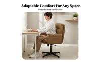 Armless Rolling Task Chair Padded pad Desk Seat Ergonomic Design 360-Degree rotate for Students, Adults, Study Room, Bedroom