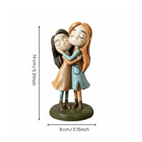 Hugging Sisters Statue Birthday Gift Sister Embrace Figurine Symbolic for Women