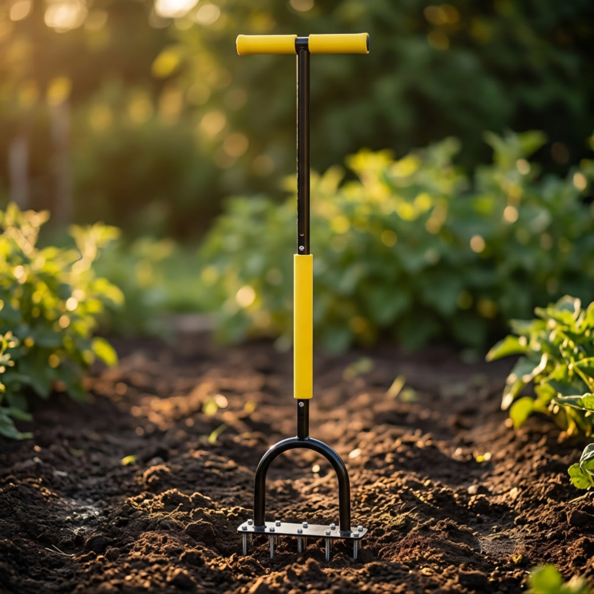Stand-up Manual Lawn Aerator Heavy Duty Lawn Aerator Ergonomic Manual Soil Loosening Tool Hand-Push for Gardeners, Homeowners, Garden Maintenance, Orchard