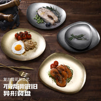 Retro 304 Stainless Steel Irregular Plate