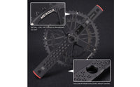 Double Chainring Crankset CNC Machined Crankset with Bottom Bracket Aluminum Alloy Crank Arm Set for Road Bikers, Cyclists