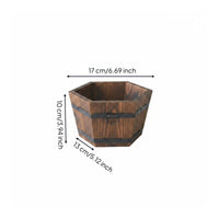 Carbonized Wood Planter Versatile Decor Succulent Plant Pot for Patio, Gardeners