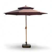 Patio Umbrella with Base Water Double-Top Canopy Umbrella for Garden