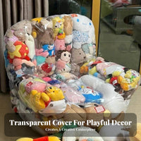 Easy to Fill Stuffed Creature Storage Bean Bag Space Saving Stuffed Creature Storage Chair Large Capacity for Toddlers, Teens, Playroom