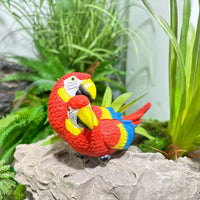 Resin Parrot Figurine Miniature Size Parrot Statue Weather-Resistant Bird Figurine for Patio