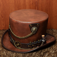 Steampunk Top Hat Vintage-Industrial Steampunk Hat with Vial Comfortable