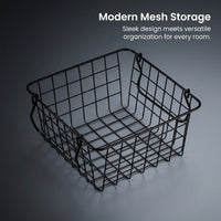 Laundry Basket with Handle for Bathroom Storage and Kitchen Organization, Wire Mesh Design for Shelves with Ventilation