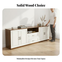 Wooden TV Cabinet Modern Simple Design TV Stand with Storage Multifunctional Living Room Entertainment Center for Bedroom, Small Apartment
