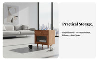 Single-Drawer Nightstand Japanese design Bedside Table adaptable for Small Spaces