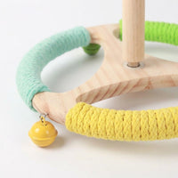 Steering Wheel Perch Toy with Rotating Elements, Multi-Level Bird Perch Stand for Beak Grinding and Engagement, Small Medium Bird