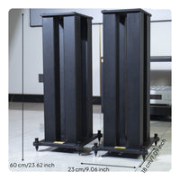 2 Pieces Bookshelf Speaker Stand Sturdy Base Floor Speaker Stand Super-Stable Design for Audiophiles, Home Theater Enthusiasts, Listening Room, Studio