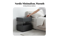 Suspended-Top Bedside Cabinet Minimalist Design Nightstand Levitating Visual Effect Design Space-Saving for Adults, Small Areas