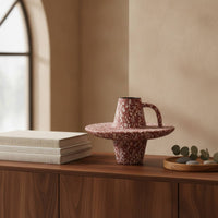 Artistic Geometric Vase Decorative Vase with Loop Handle for Coffee Table, Bookshelf, Dried Flowers