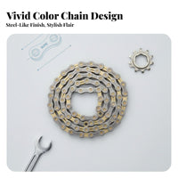 Bike Chain High Strength Multi-Speed Bike Chain Drivetrain Part Long-Lasting Effortless Shifting for Outsideside Door Cycling
