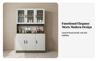 Coffee Bar Cabinet Multi-Functional Coffee Beverage Bar Stable Structure Kitchen Buffet Cabinet for Restaurant Owners, Homeowners, Dining Room