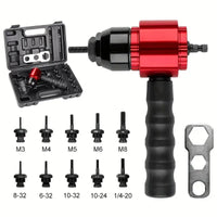 Electric Drill Rivet Nut Gun Adapter, Handheld, Metric and Imperial, Aluminum Alloy