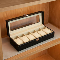 PU Leather Watch Box Soft Soft Lining Watch Storage Box Metal Clasp for Men