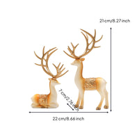 Deer Figurine Pair Decorative Figurines Elegant for Living Room, Housewarming