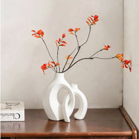 White Ceramic Vase with Spray-Painted Finish
