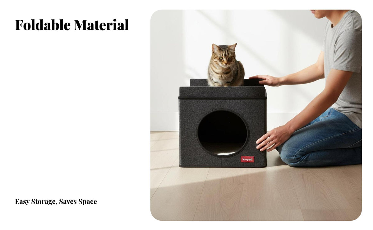 2tieredstory Feline Cube Foldable Two-Storytieredstory Feline Cube With Scrapeing Pad Long-Lasting Stable for Indoor