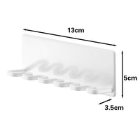Multi-Hook No-Drill Bathroom Organizer Hook - Metal Hanging Rack for Toothbrush and Razor
