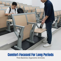 Lecture Hall Row Chair, Fixed Desk Chair, Aluminum Alloy Leg, School Auditorium