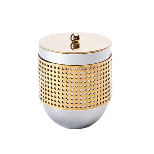 Metal Canister with Knob Sturdy Container Sealed for Vanity, Coffee Table